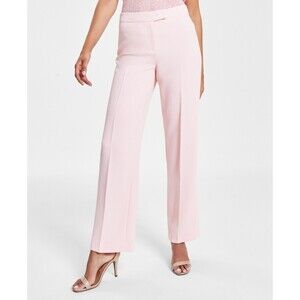 Anne Klein Women's Solid Mid-Rise Bootleg Ankle Pants, Cherry Blossom, 0